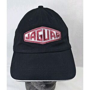 Jaguar Automotive Black Cotton Cap Hat Embroidered Logo Adjustable Strapback
